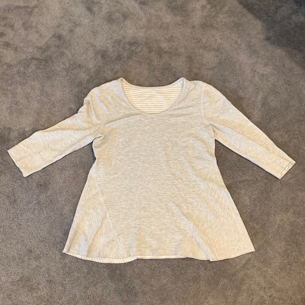 J. Jill Reversible Gray/ Striped Tunic